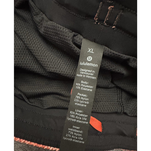 Lululemon Men's Shadow Mesh Red Orange Channel Cross Swim Short Size XL - Picture 6 of 6